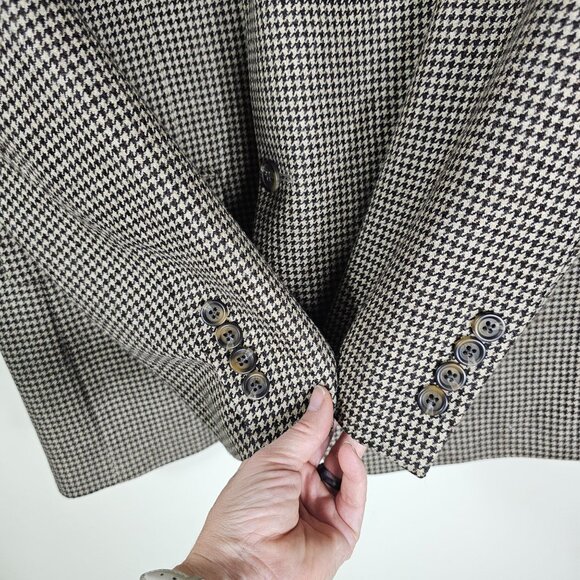 Lauren Ralph Lauren Wool Houndstooth Blazer Sport Coat 42R Quiet Luxury Academia - Picture 10 of 10